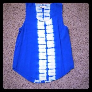Blue tie dye tank